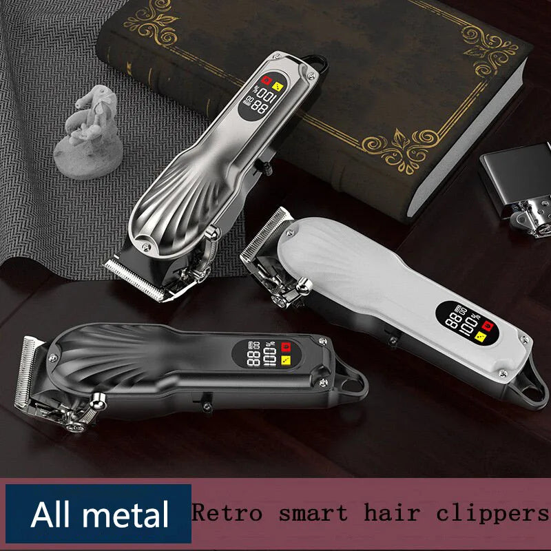 Full Metal Combo Kit Barber Hair Clipper For Men Professional Electric Beard Hair Trimmer Rechargeable Haircut NEW