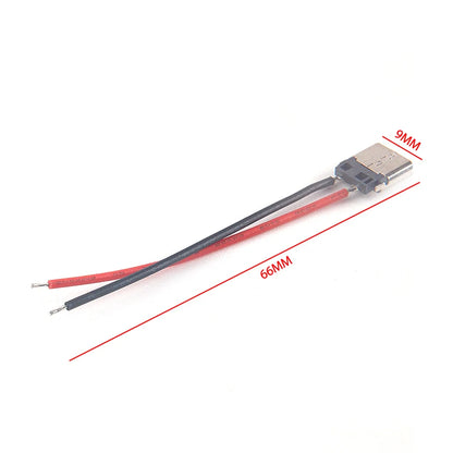 Hot 5Pcs USB Type-C 2P Welding Wire Female Connector Cable For Mobile Phone Charging
